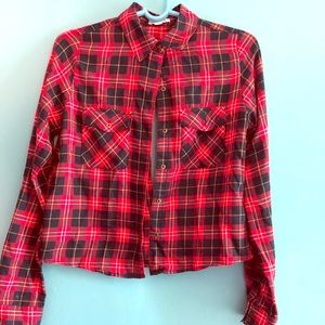 Garage Long Sleeve Red Plaid Shirt